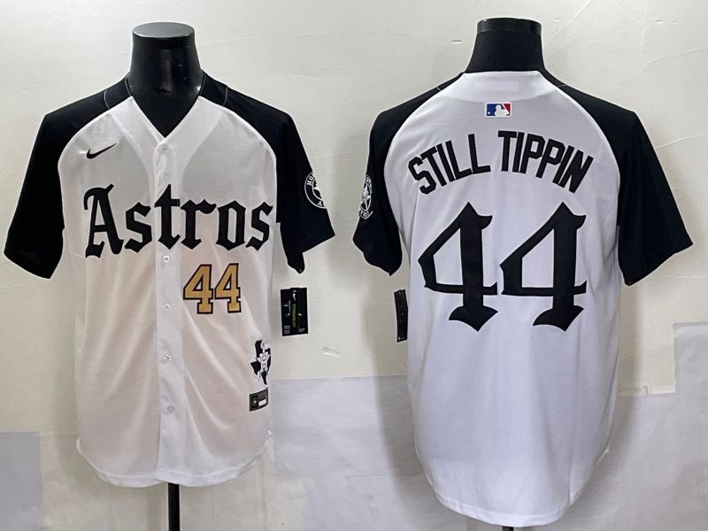 Men 2025 Houston Astros #44 Still Tippin White Black Five generations Joint Name Nike MLB Jersey style 4->houston astros->MLB Jersey